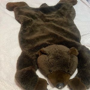 Child’s vintage faux fur bear rug